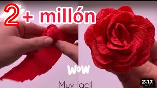 Como haces flores de papel crepe San Valentín [upl. by Yasmar252]