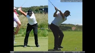 Jon Rahm golf swing  Long Iron faceon amp downtheline July 2017 [upl. by Kitty]