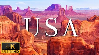 FLYING OVER THE USA 4K UHD  Relaxing Music With Stunning Beautiful Nature 4K Video Ultra HD [upl. by Ardyce]