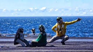 USS Harry S Truman Flight Deck Ops • Ionian Sea 2022 [upl. by Joash]