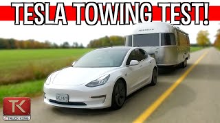 Towing with a Tesla Model 3 Are We Crazy Testing the Range and Power While Towing an Airstream [upl. by Zed]