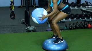 10 Awesome BOSU Ball Exercises Total Body Balance Training [upl. by Savior]