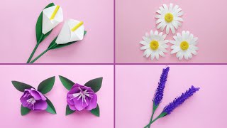 DIY  4 FLORES de papel  FLORES fáciles de hacer  Paper FLOWERS  Muy Lindas  Para Decorar 🎉😍 [upl. by Him692]