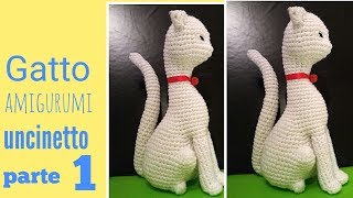 Gatto uncinetto amigurumi cat crochet parte 1 [upl. by Lantha]