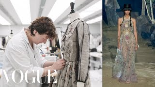 How a Dior Dress Is Made From Sketches to the Runway  Sketch to Dress  Vogue [upl. by Mose]