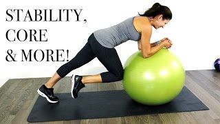 CORE amp MORE Stability Ball WORKOUT  Intermediate Level [upl. by Delano]