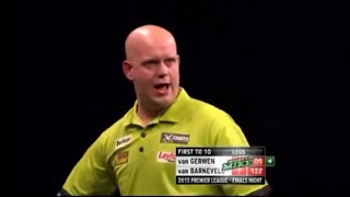 Premier League Darts 2015  Semi Final  van Gerwen vs van Barneveld  Highlights [upl. by Lennad]