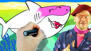 How To Draw Mommy Shark 2019  Drawing For Kids 🎨 [upl. by Eirased379]