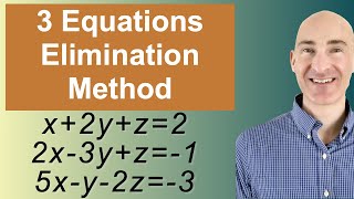 Solving Systems of 3 Equations Elimination [upl. by Gustafson]