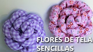 CÓMO HACER FLORES DE TELA PASO A PASO  easy flower DIY flores de tela para regalar [upl. by Airbmat]