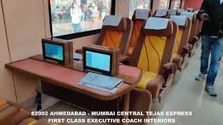 Ahmedabad Tejas Express  First Class AC Executive amp AC Chair Car Coach Interiors  Indian Railways [upl. by Kral]