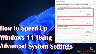 How to Speed Up Windows 11 Using Advanced System Settings [upl. by Acinyt]