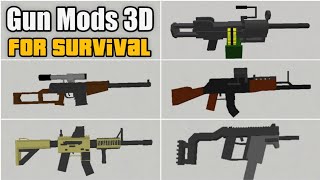 GUN MODS 3D v7 for SURVIVAL with Armor amp Equipment Addons in Minecraft MCPEBEDROCK [upl. by Larena]