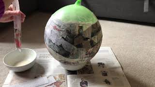 How to make a paper mache papiermâché globe  Earth Day craft [upl. by Adnawad500]