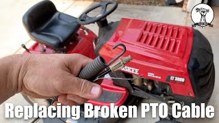 Replacing Broken PTO Blade Engagement Cable on MTD Riding Mower [upl. by Cirek479]