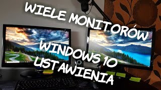 Ustawienia ekranu domyślnego Windows 10 Wiele monitorów  kolejność układ [upl. by Sufur]