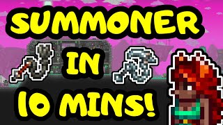 SUMMONER IN 10 MINUTES Terraria 14 Expert Summoner Progression Guide Summoner Loadout Guide [upl. by Acinna]