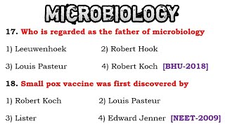 microbiology mcq question answers  father of microbiology [upl. by Nagah]