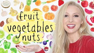 Learn Names of Fruit Vegetables amp Nuts Vocabulary  Pronunciation British English Lesson [upl. by Introc527]