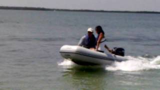 AB Inflatable 9 Alumunum Hull Ultra Light RIB Boat [upl. by Nahn929]