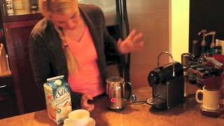 Nespresso Aeroccino Plus Frother Review Frothing Almond Milk [upl. by Ahcirt]