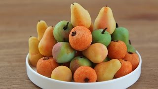 Make Marzipan Fruit  Marzipan Apples Pears Oranges [upl. by Molini]